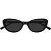 Saint Laurent 52mm Acetate Cat-eye Sunglasses In Black