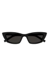 Saint Laurent Sleek Acetate Cat-eye Sunglasses In Black