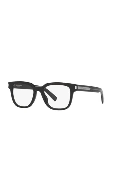 Saint Laurent 52mm Rectangle Optical Glasses In Black