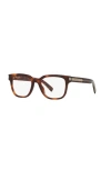 Saint Laurent 52mm Rectangle Optical Glasses In Brown