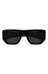 Saint Laurent 52mm Rectangular Sunglasses In Black
