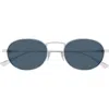 Saint Laurent 52mm Round Sunglasses In Silver