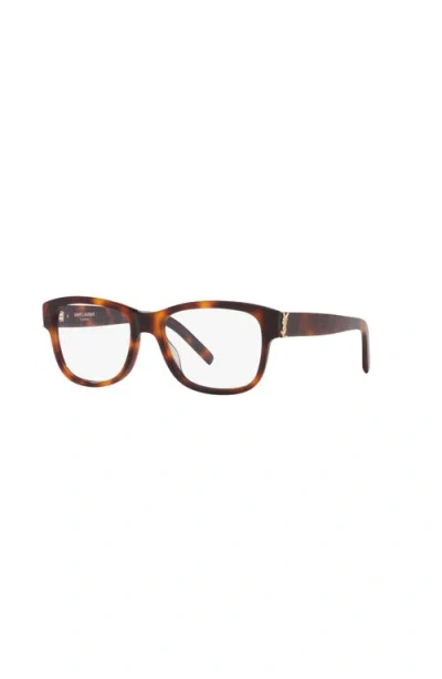 Saint Laurent 53mm Oval Optical Glasses In Black