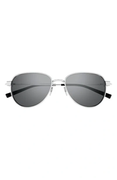 Saint Laurent 53mm Panthos Sunglasses In Silver