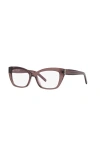 Saint Laurent 53mm Rectangle Optical Glasses In Brown