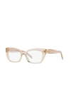 Saint Laurent 53mm Rectangle Optical Glasses In Gold