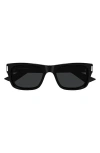 Saint Laurent 53mm Rectangular Sunglasses In Black