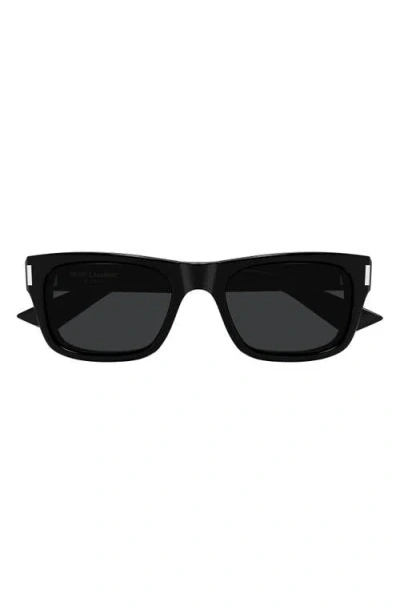 Saint Laurent 53mm Rectangular Sunglasses In Black