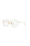Saint Laurent 53mm Round Optical Glasses In Gold