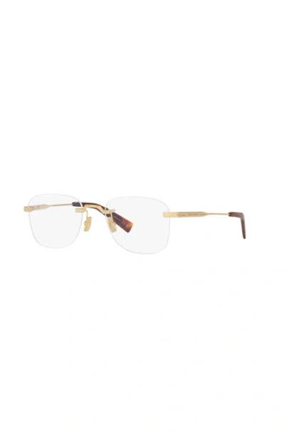 Saint Laurent 53mm Round Optical Glasses In Gold
