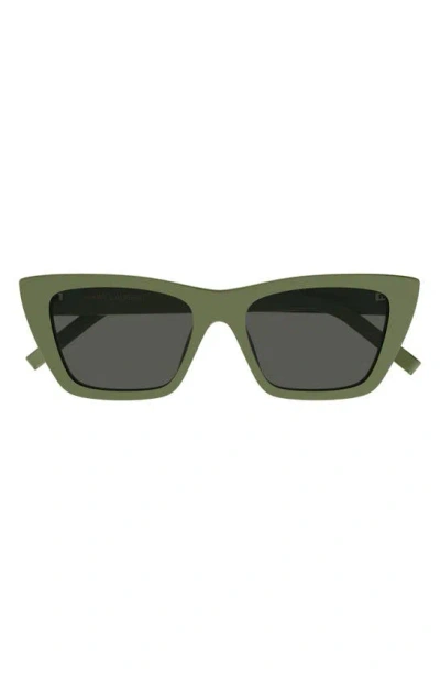 Saint Laurent 53mm Square Sunglasses In Green