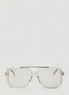 Saint Laurent Aviator Transparent Acetate Sunglasses In Transparent