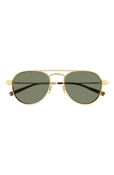 Saint Laurent 54mm Aviator Sunglasses In Shiny Light Gold