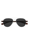 Saint Laurent 54mm Aviator Sunglasses In Silver