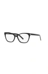 Saint Laurent 54mm Cat Eye Optical Glasses In Black