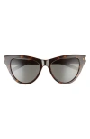 Saint Laurent 54mm Cat Eye Sunglasses In Avana/brown