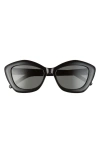 Saint Laurent 54mm Cat Eye Sunglasses In Black/black