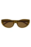 Saint Laurent Sl M115 Cat-eye Sunglasses In Recycled Acetate In Brown