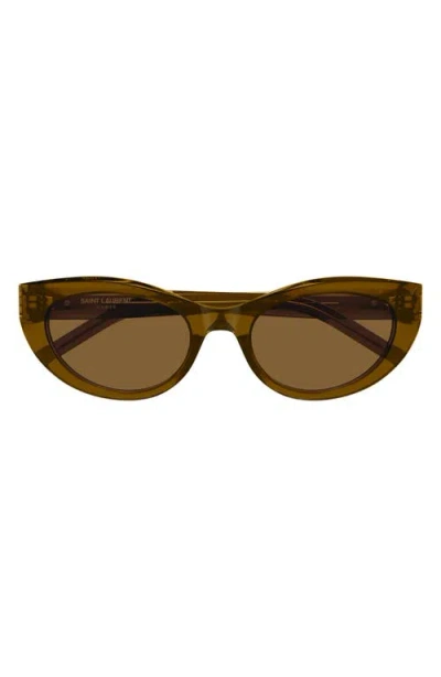 Saint Laurent 54mm Cat Eye Sunglasses In Brown