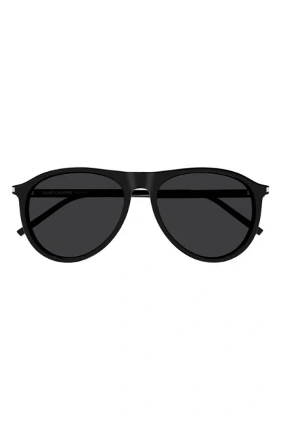 Saint Laurent 54mm Navigator Sunglasses In Black