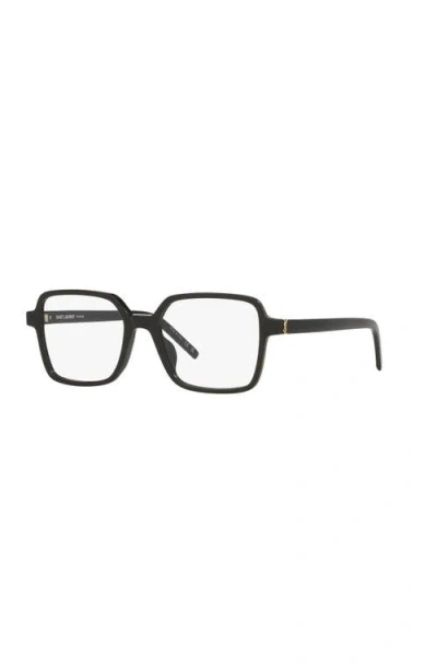 Saint Laurent 54mm Rectangle Optical Glasses In Black