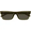 Saint Laurent Acetate Rectangle Sunglasses In Brown