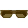 Saint Laurent 54mm Rectangular Sunglasses In Green
