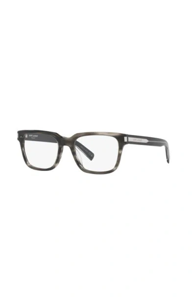 Saint Laurent 54mm Square Optical Glasses In Gray