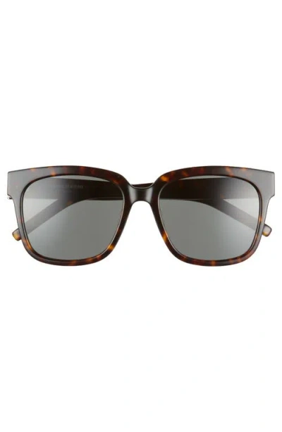 Saint Laurent 54mm Square Sunglasses In Dark Havana/grey
