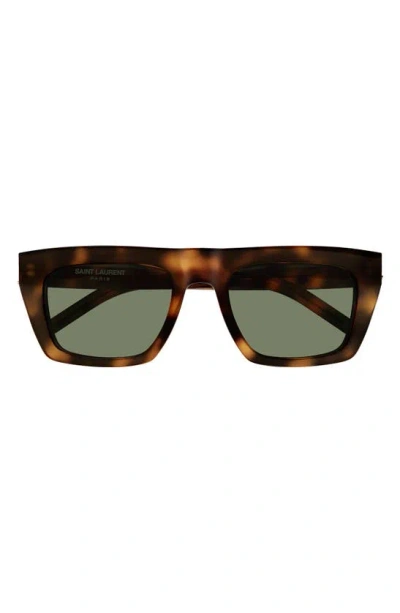 Saint Laurent 54mm Square Sunglasses In Havana