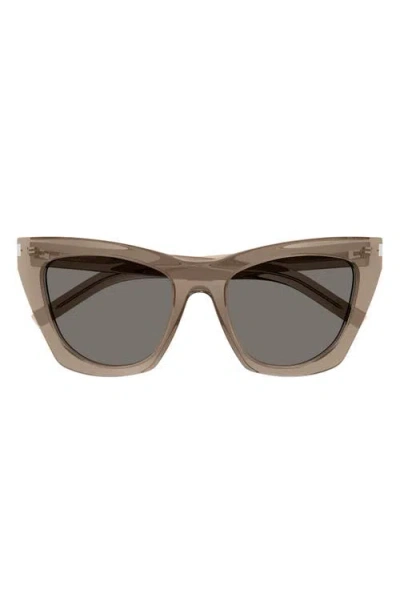 Saint Laurent 55mm Cat Eye Sunglasses In Brown