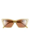 Saint Laurent 55mm Cat Eye Sunglasses In Green