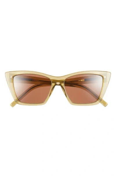 Saint Laurent 55mm Cat Eye Sunglasses In Green