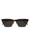 Saint Laurent Sl767 Square Rimmed Sunglasses In Havana