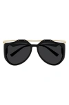 Saint Laurent 55mm Irregular Sunglasses In Black