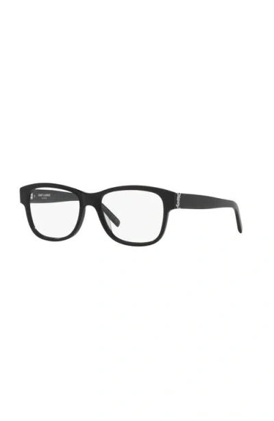 Saint Laurent 55mm Oval Optical Glasses In Black