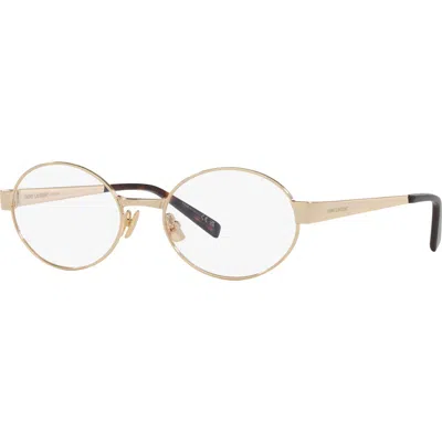 Saint Laurent 55mm Oval Optical Glasses In Gold