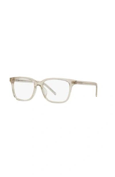 Saint Laurent 55mm Rectangle Optical Glasses In Neutral