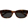 Saint Laurent 55mm Rectangular Sunglasses In Black