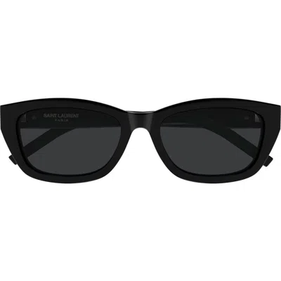 SAINT LAURENT SAINT LAURENT 55MM RECTANGULAR SUNGLASSES