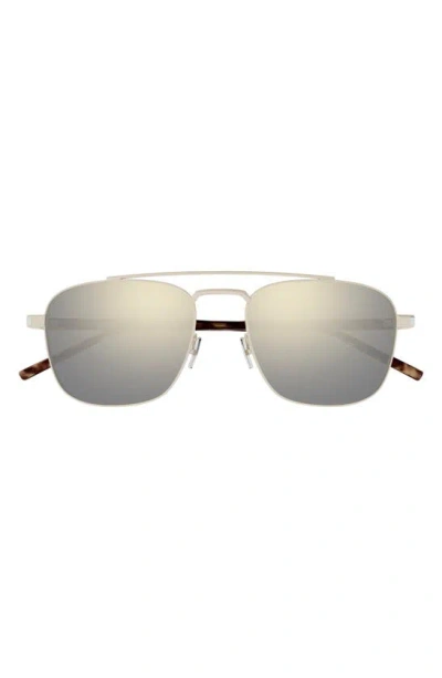 Saint Laurent 56mm Aviator Sunglasses In Gray