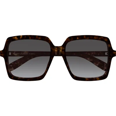 Saint Laurent 56mm Gradient Square Sunglasses In Brown