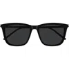 Saint Laurent 56mm Rectangular Sunglasses In Black