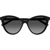 Saint Laurent 57mm Cat Eye Sunglasses In Black