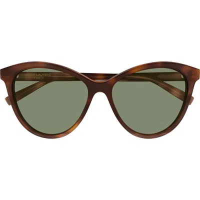 Saint Laurent 57mm Cat Eye Sunglasses In Brown
