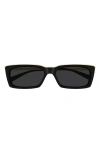 Saint Laurent 57mm Rectangular Sunglasses In Black