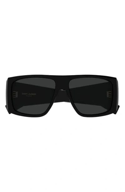 SAINT LAURENT SAINT LAURENT 57MM RECTANGULAR SUNGLASSES