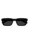 Saint Laurent 57mm Rectangular Sunglasses In Black