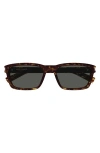 Saint Laurent Men's Rectangle Acetate Sunglasses With Logo Detail In Havana