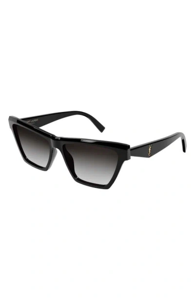 Saint Laurent 58mm Cat Eye Sunglasses In Black